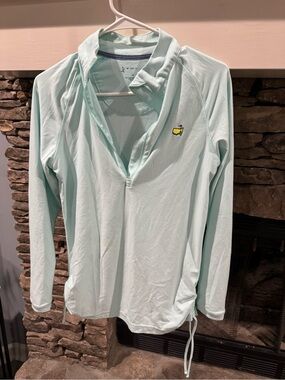 Official Masters Tournament Magnolia Lane Tech 1/4 Zip Pullover-green ruched